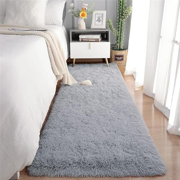 Soft Runner Rugs for Bedroom Living Room Plush Fluffy Rug 2x6 Feet, Shag Furry - Picture 7 of 7